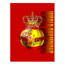 World Champions Spain 2010 futbol Postcard