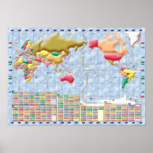 World Country Code Map_Artistic Series Print