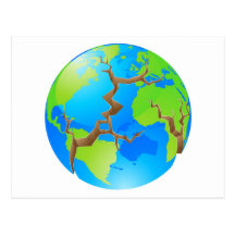 World crisis concept postcards
