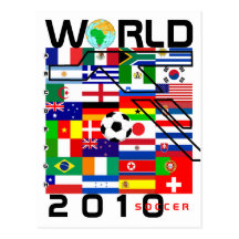 World Cup Soccer 2010 All Team Flags Postcard