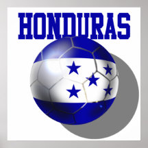 World Cup Soccer Brazil 2014 Honduras flag ball Posters