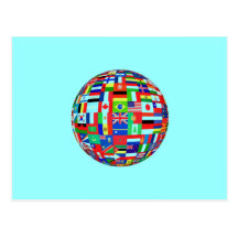 WORLD FLAGS POSTCARD