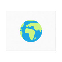 World globe earth stretched canvas print