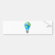 World globe light bulb concept bumper stickers