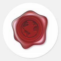 World Globe Sealing Wax Sticker