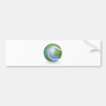 World globe tennis ball concept bumper stickers