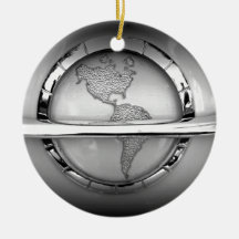 World in Chrome Christmas Ornaments