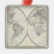 World in hemispheres ornament