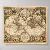 World Map 1689 Print