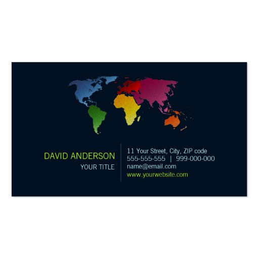 World Map business card