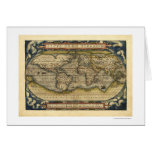 World Map By Ortelius 1570 Greeting Card