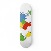 world map deck skateboard deck