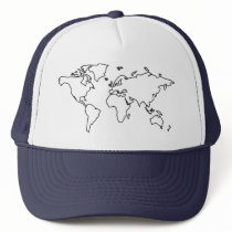 World map trucker hat