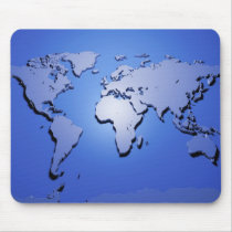 World Map in Blue Mouse Mats