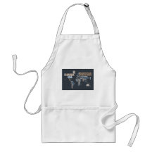 World Map in Words Aprons