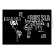 World Map in Words Card