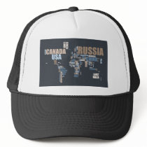 World Map in Words Hat