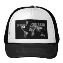 World Map in Words Hat