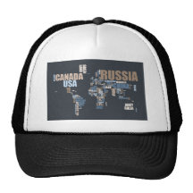 World Map in Words Hat