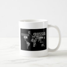 World Map in Words Mugs