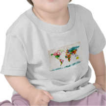 World Map Watercolors Tee Shirt