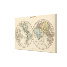 World maps stretched canvas print