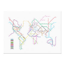 World Metro Map Canvas Prints