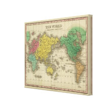 World On Mercator's Projection Stretched Canvas Prints