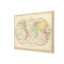 World on the Globular Projection Stretched Canvas Prints