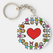 world peace cartoon illustration key chains