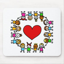 world peace cartoon illustration mouse pad