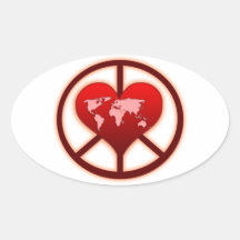 World Peace Oval Stickers