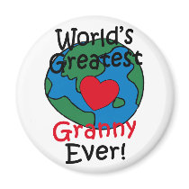 World’s Greatest Granny Heart Refrigerator Magnet