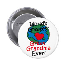 World’s Greatest Great Grandma Heart Pinback Button