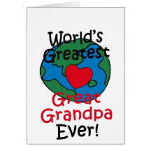 World’s Greatest Great Grandpa Heart Greeting Cards
