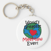 World’s Greatest MeeMaw Heart Keychains