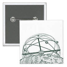 World Time Clock,Alexanderplatz,Berlin,B&W(pc) Button