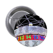World Time Clock,Alexanderplatz,Berlin,Black Back Pinback Button