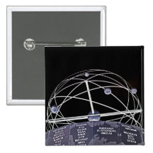 World Time Clock,Alexanderplatz,Berlin,Blk(wc2inv) Pinback Buttons