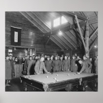 World War 1 YMCA Pool Hall, 1910s Posters