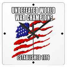 World War Champions Square Wallclock