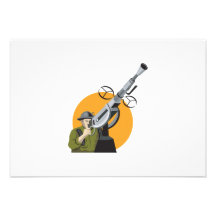 World War Two British Soldier Machine Gun Personalized Invitations