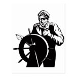 World war two navy captain sailor helmsman post cards