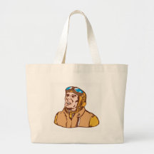 World war two pilot airman tote bag