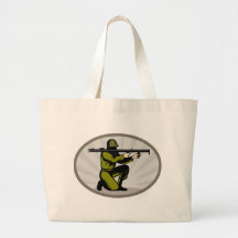 World War two soldier aiming a bazooka Bag
