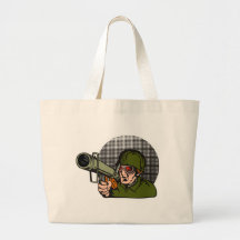 World War two soldier aiming a bazooka Tote Bag