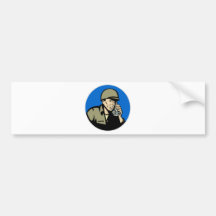 world war two soldier walkie talkie radio bumper sticker