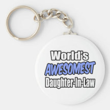 World's Awesomest Daughter-In-Law Keychains
