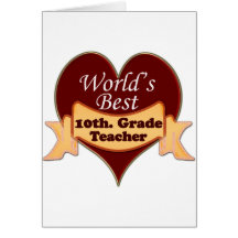World's Best 10th. Grade Teacher Cards