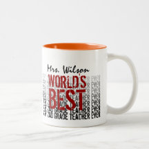 World's Best 2nd Grade Teacher Custom Name W1319 Coffee Mugs